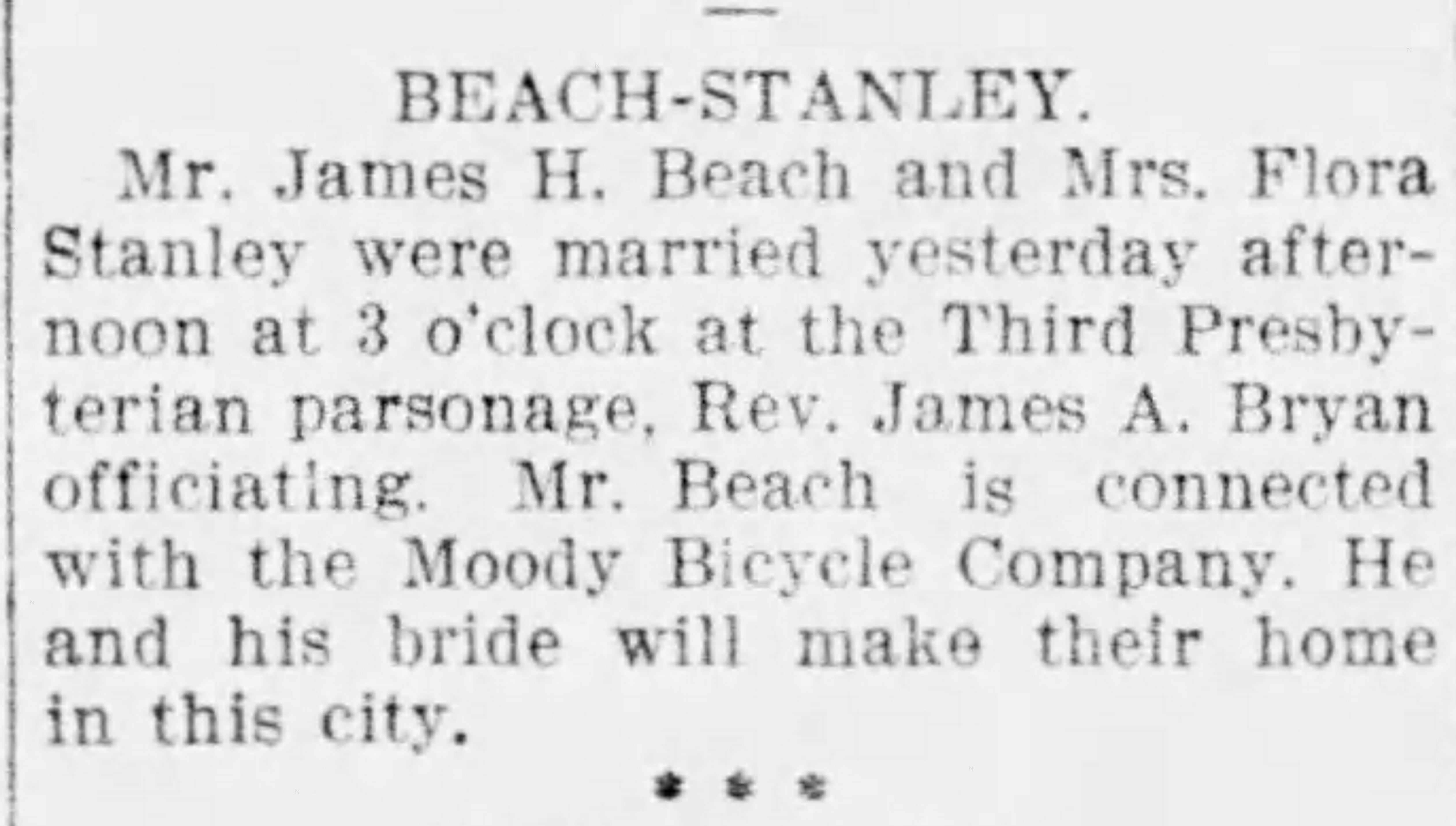 James H. Beach-Flora Stanley